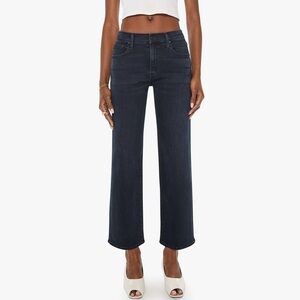 MOTHER Wide Leg Jeans in Dark Wash Navy